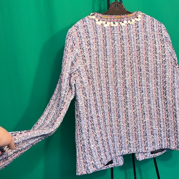 M Summer of Love Flower Knitted Cardigan Women Loose RoundNeck LongSleeve Beads - Picture 9 of 17